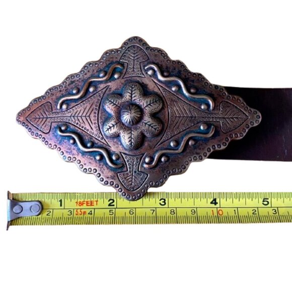 Vintage copper buckle leather belt by Cable Car Clothiers Allen McCarthy - Picture 15 of 15